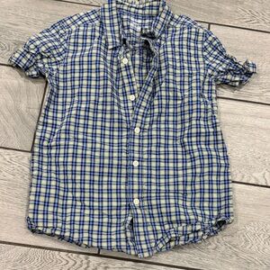 Carter's Blue and White Plaid Kids Button Down Shirt